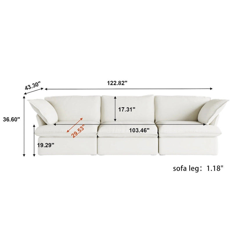 Canapé Tissu 123 — Canapé Minimaliste en Velours