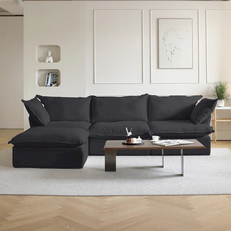 Canapé Tissu 123 — Canapé Minimaliste en Velours