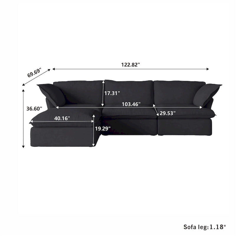 Canapé Tissu 123 — Canapé Minimaliste en Velours