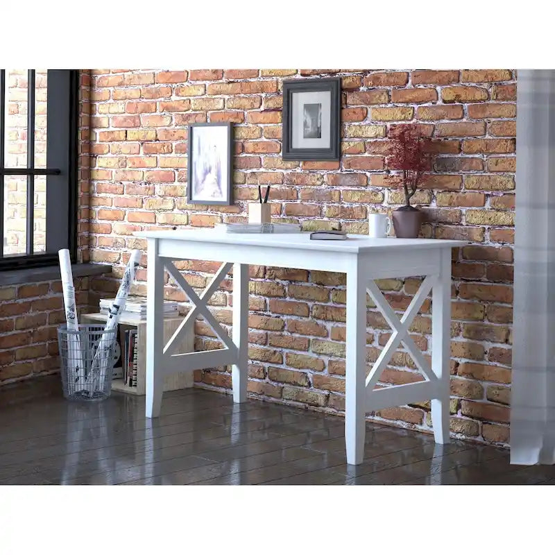 Bureau en bois massif X-Leg style rétro américain