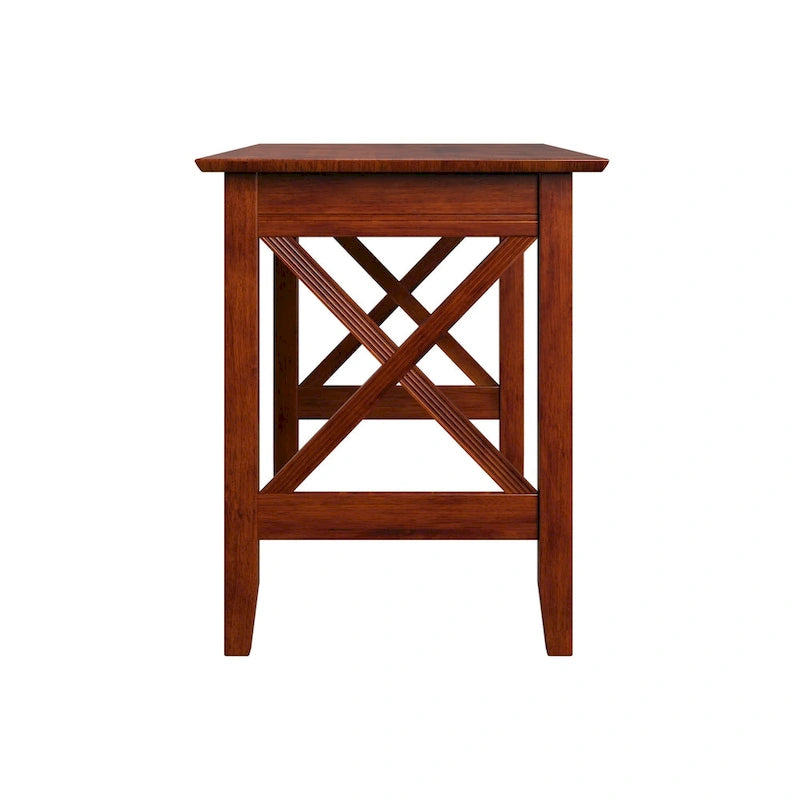 Bureau en bois massif X-Leg style rétro américain