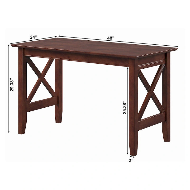 Bureau en bois massif X-Leg style rétro américain