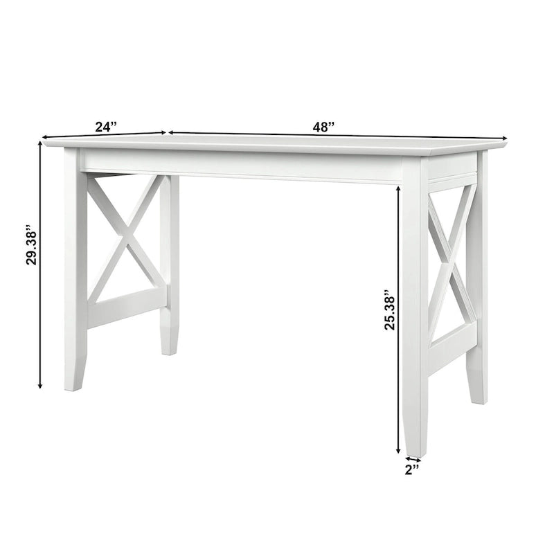 Bureau en bois massif X-Leg style rétro américain
