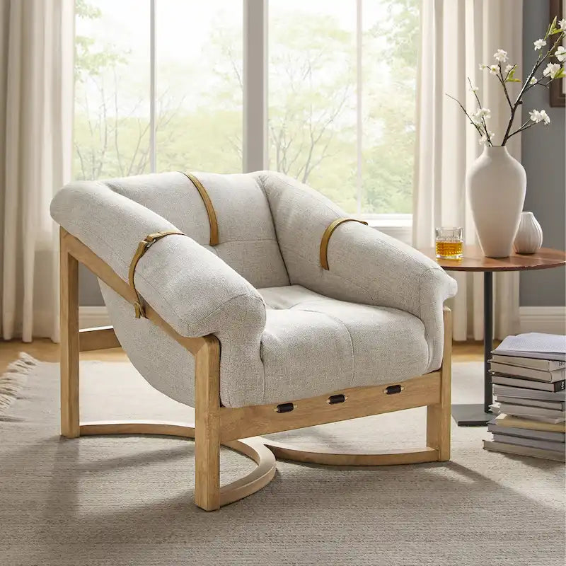 Chaise avec accents en cuir