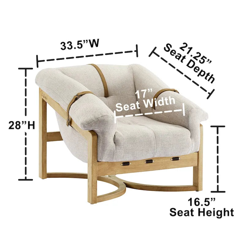 Chaise avec accents en cuir