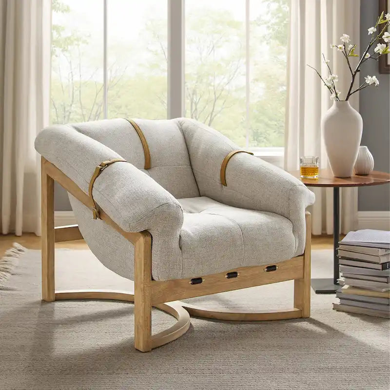 Chaise avec accents en cuir