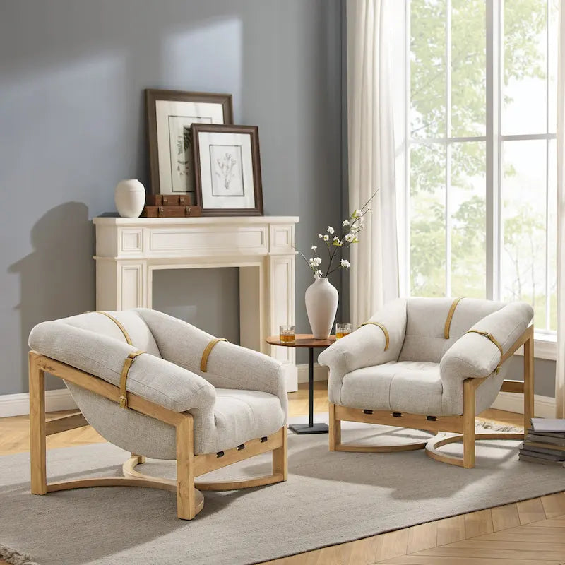 Chaise avec accents en cuir
