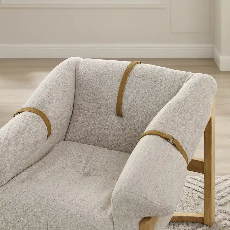 Chaise avec accents en cuir