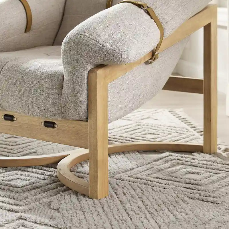Chaise avec accents en cuir