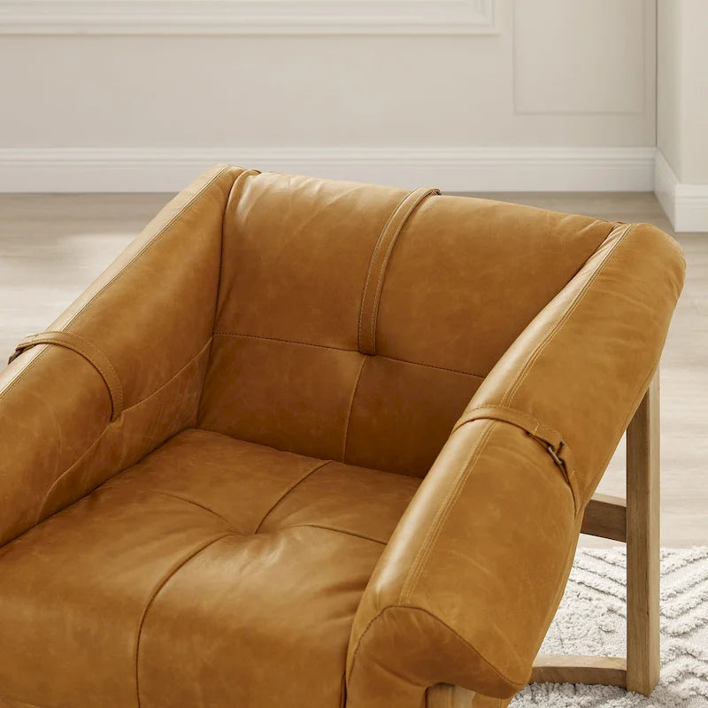 Chaise avec accents en cuir