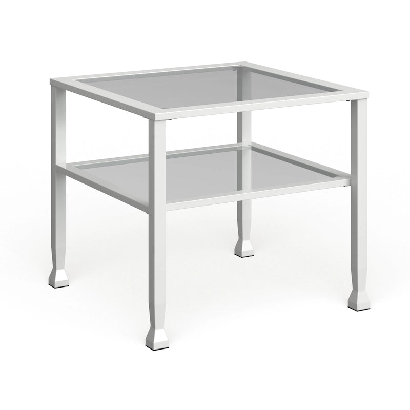 Table basse en métal doré et plateau en verre