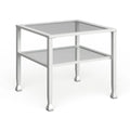 Table basse en métal doré et plateau en verre