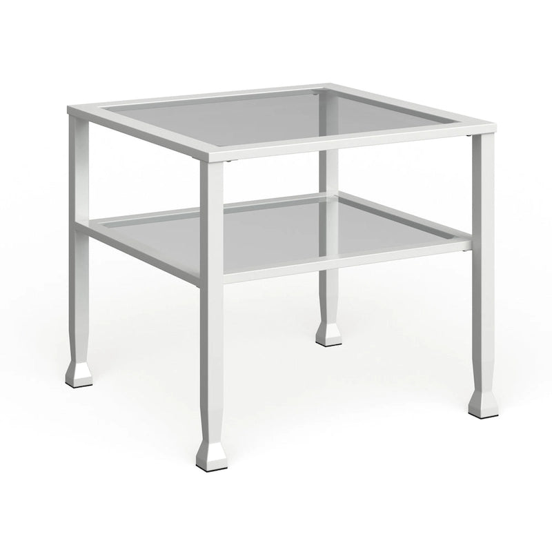 Table basse en métal doré et plateau en verre