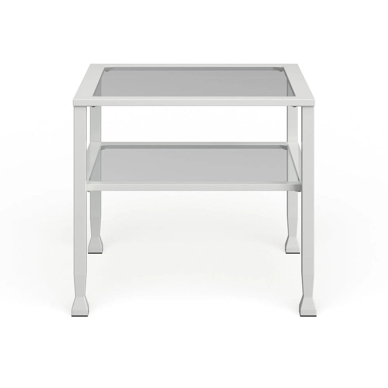 Table basse en métal doré et plateau en verre