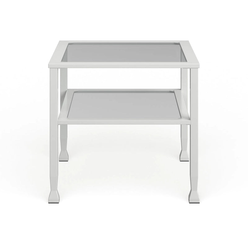 Table basse en métal doré et plateau en verre