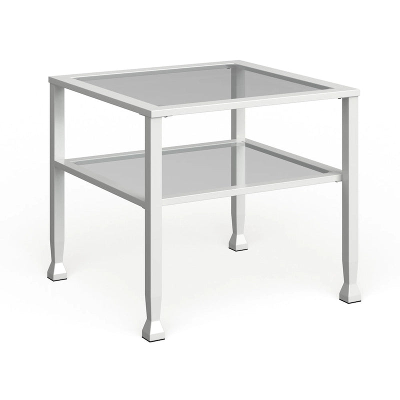 Table basse en métal doré et plateau en verre