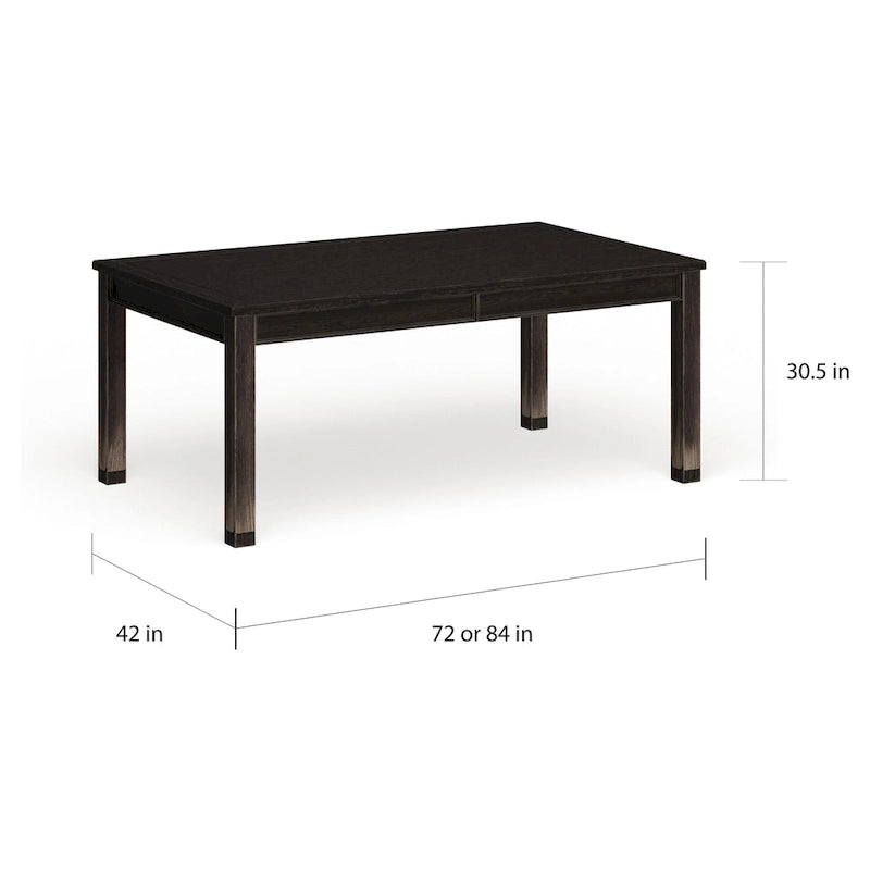 Table de salle à manger moderne en bois massif noir