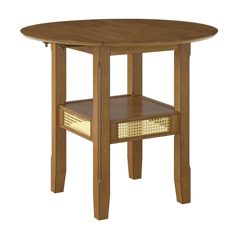 Table de salle à manger avec accents en rotin — 91 cm
