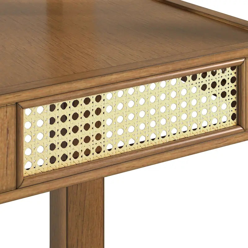 Table de salle à manger avec accents en rotin — 91 cm