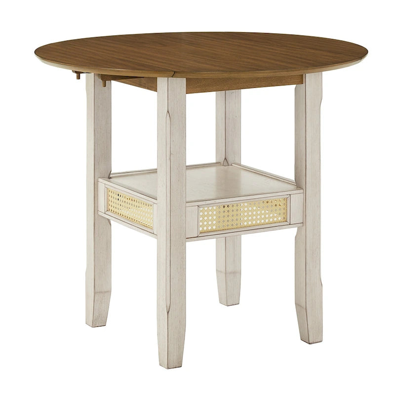 Table de salle à manger avec accents en rotin — 91 cm