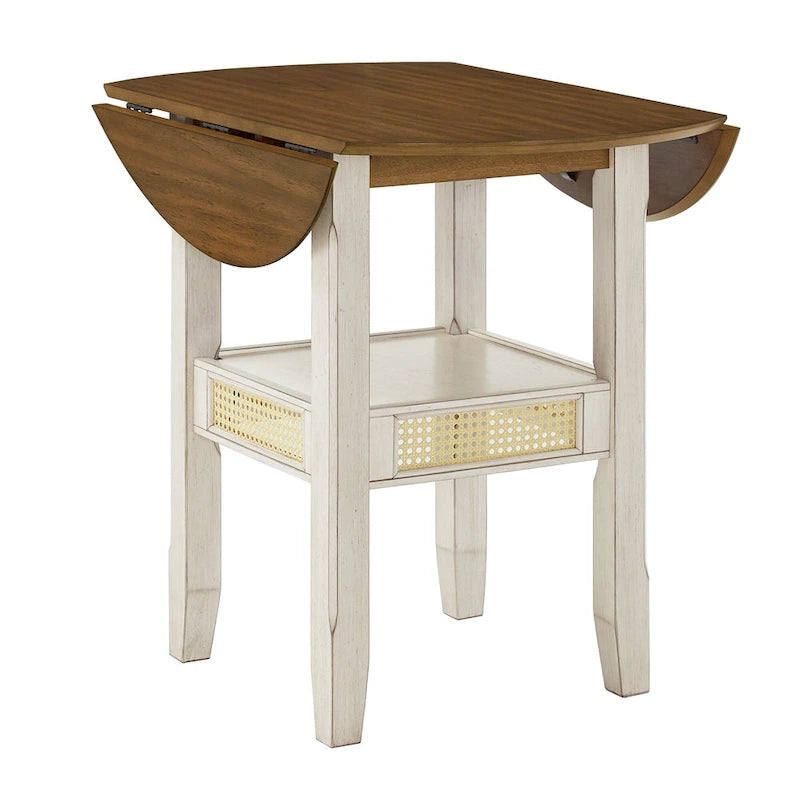 Table de salle à manger avec accents en rotin — 91 cm