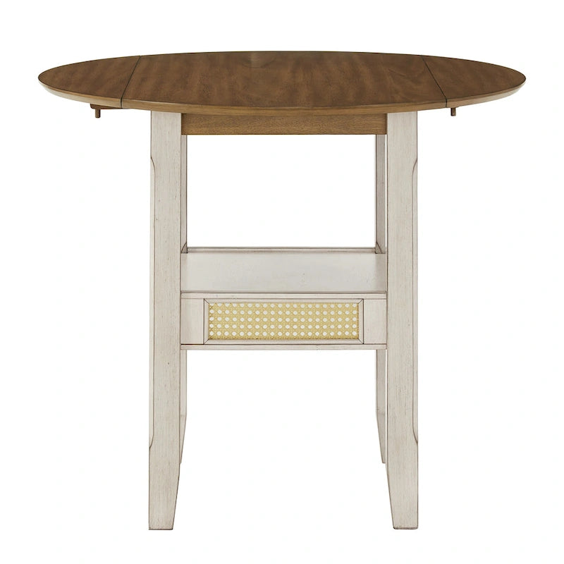 Table de salle à manger avec accents en rotin — 91 cm