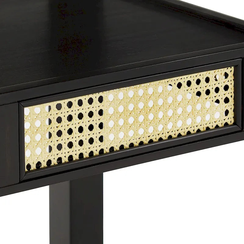 Table de salle à manger avec accents en rotin — 91 cm