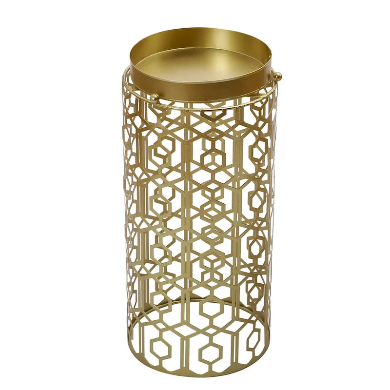 Table d'appoint multifonctionnelle — Étagère de rangement et organisateur en métal / Porte-parapluies d'entrée — Dimensions : 9,25 x 9,25 x 18,78