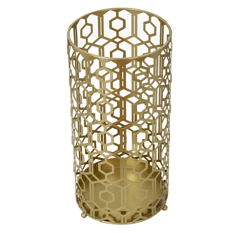 Table d'appoint multifonctionnelle — Étagère de rangement et organisateur en métal / Porte-parapluies d'entrée — Dimensions : 9,25 x 9,25 x 18,78