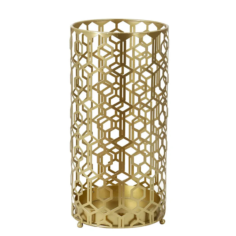 Table d'appoint multifonctionnelle — Étagère de rangement et organisateur en métal / Porte-parapluies d'entrée — Dimensions : 9,25 x 9,25 x 18,78