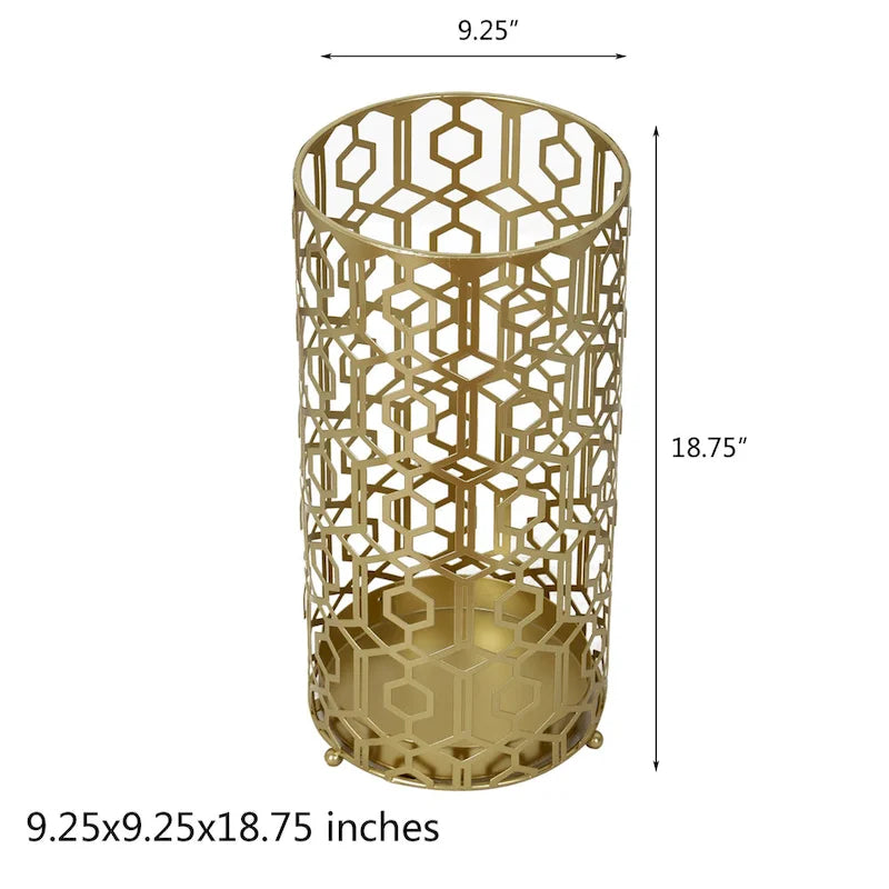 Table d'appoint multifonctionnelle — Étagère de rangement et organisateur en métal / Porte-parapluies d'entrée — Dimensions : 9,25 x 9,25 x 18,78