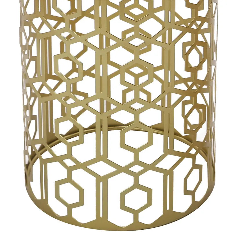 Table d'appoint multifonctionnelle — Étagère de rangement et organisateur en métal / Porte-parapluies d'entrée — Dimensions : 9,25 x 9,25 x 18,78