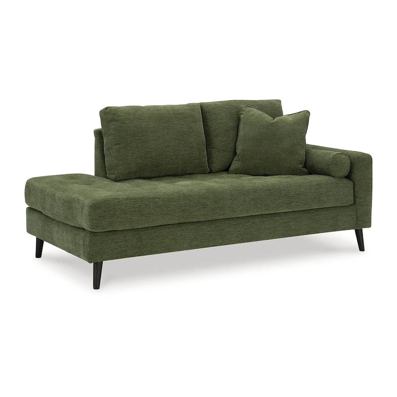 Chaise longue vert olive avec accoudoir droit