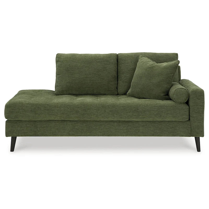 Chaise longue vert olive avec accoudoir droit