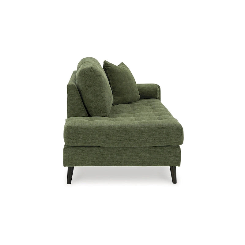Chaise longue vert olive avec accoudoir droit