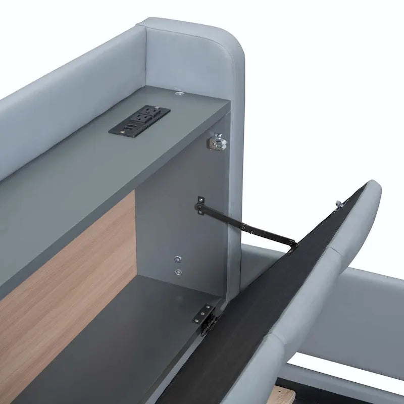 Lit Plateforme Rembourré XL (avec Système de Rangement Hydraulique)