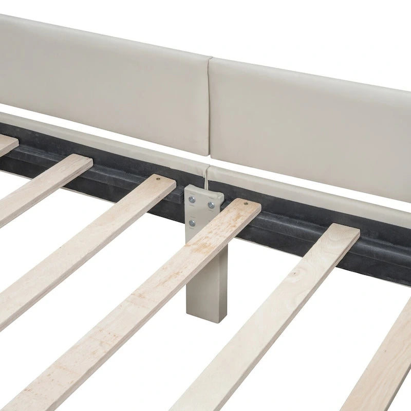 Lit Plateforme Rembourré XL (avec Système de Rangement Hydraulique)