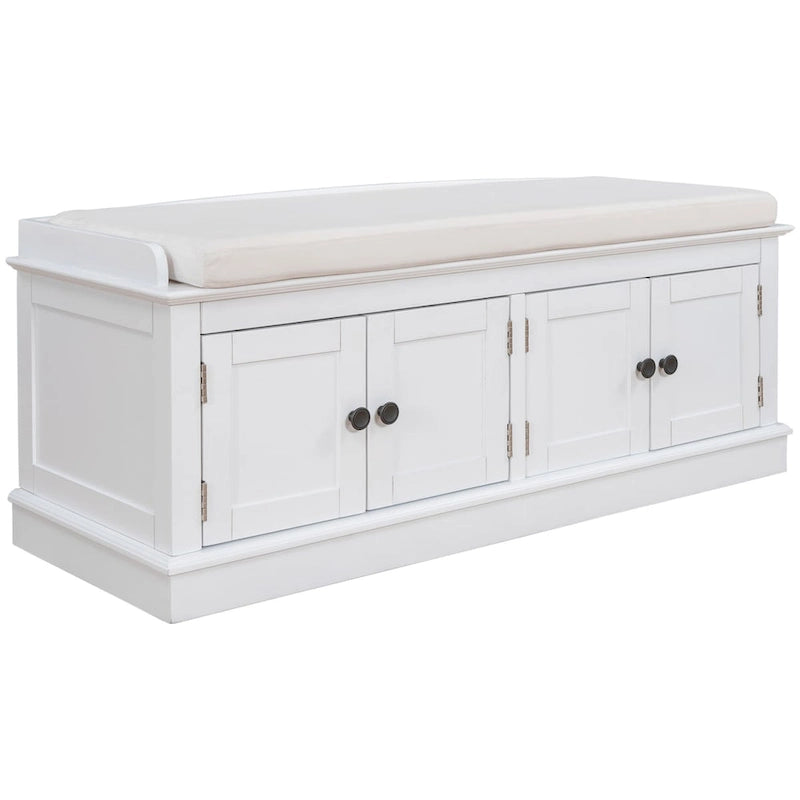 Banc de rangement avec étagères réglables