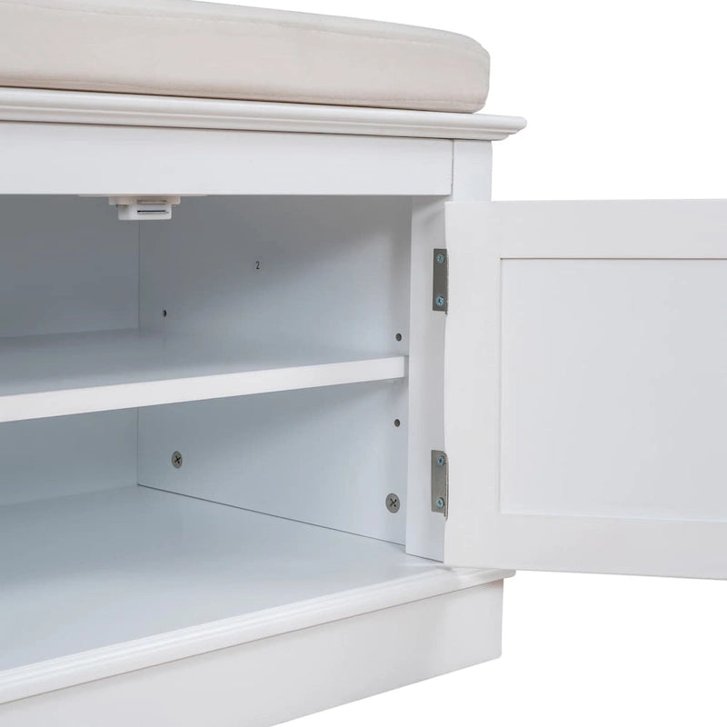 Banc de rangement avec étagères réglables