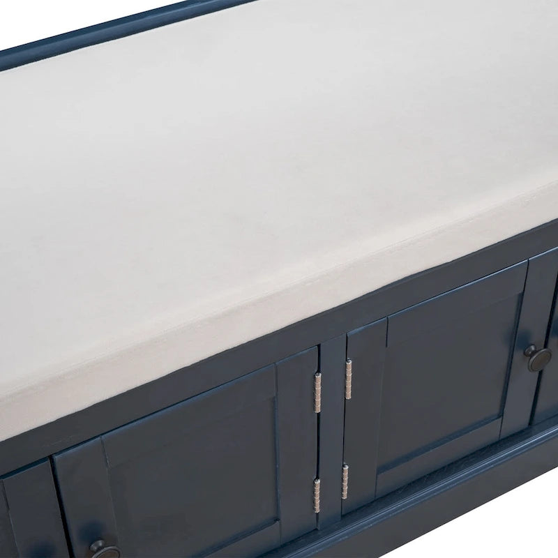 Banc de rangement avec étagères réglables