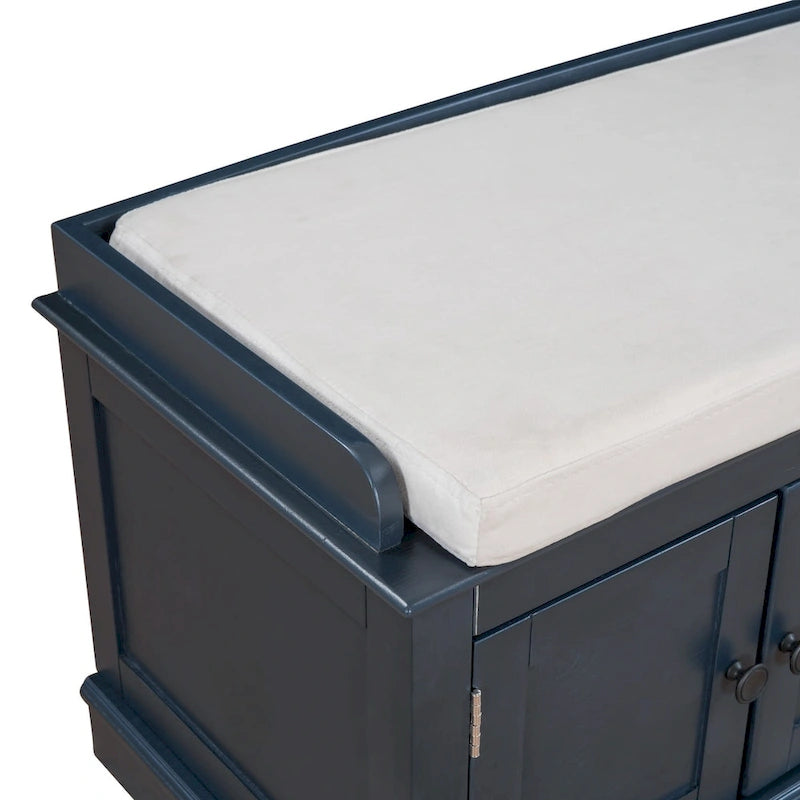 Banc de rangement avec étagères réglables