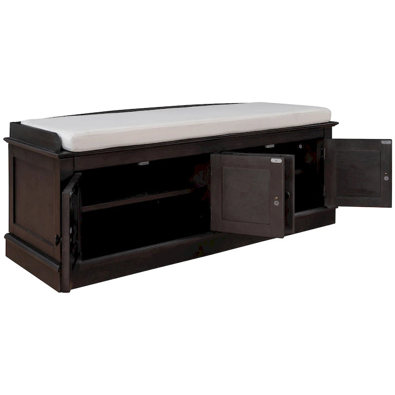 Banc de rangement avec étagères réglables