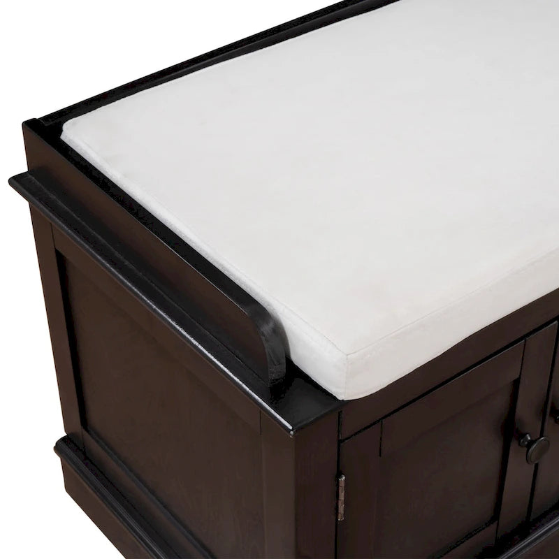Banc de rangement avec étagères réglables
