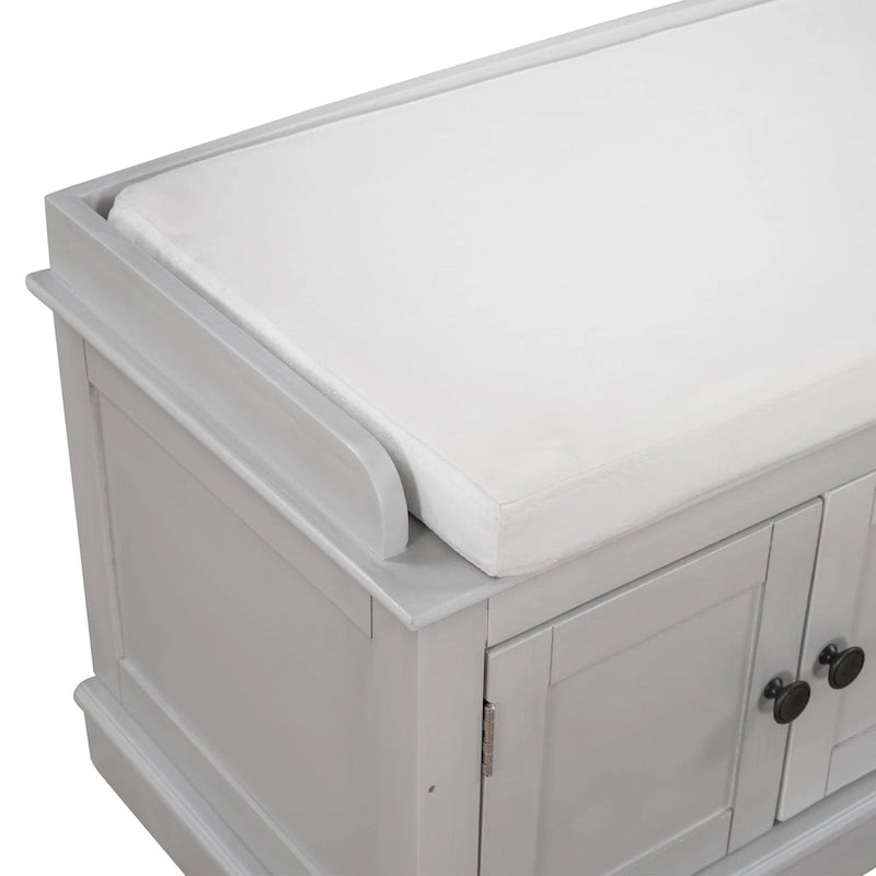 Banc de rangement avec étagères réglables
