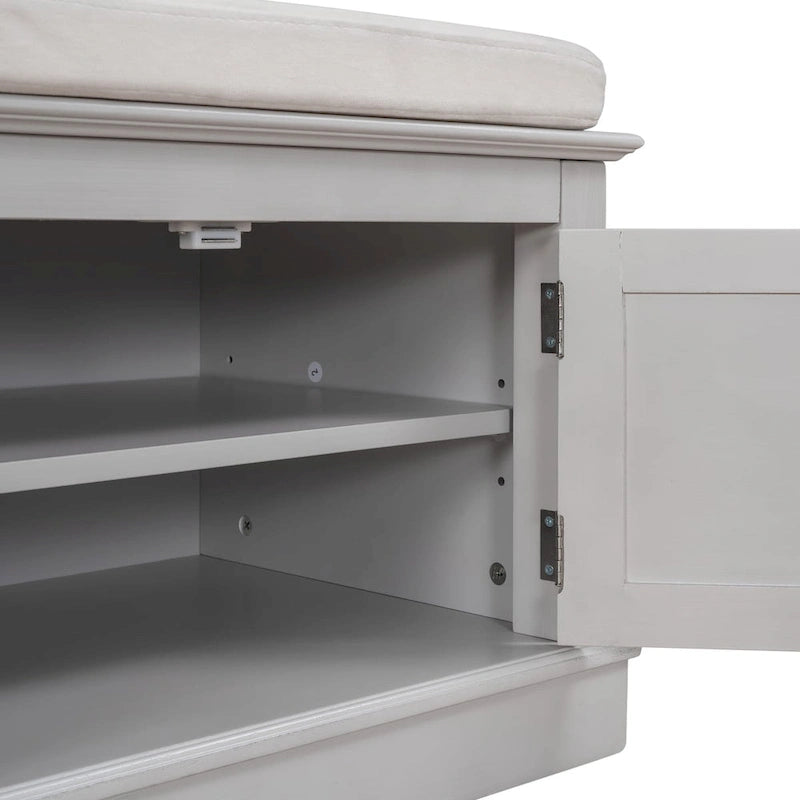 Banc de rangement avec étagères réglables