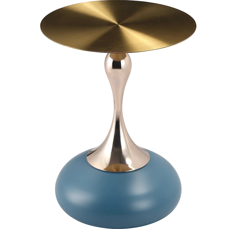 Table d'appoint ronde de 45 cm — Table basse en acier inoxydable doré avec base ronde