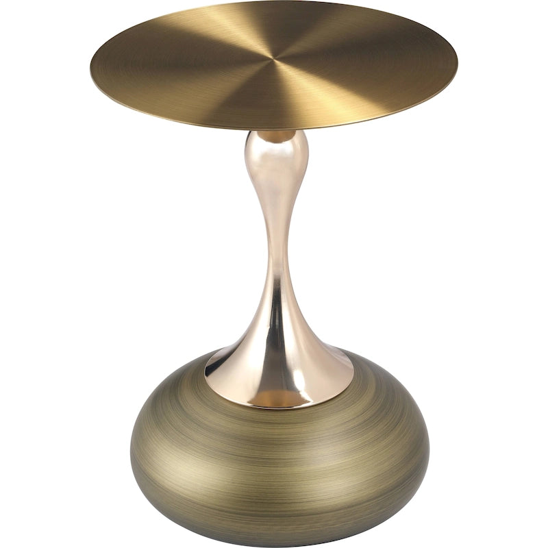 Table d'appoint ronde de 45 cm — Table basse en acier inoxydable doré avec base ronde