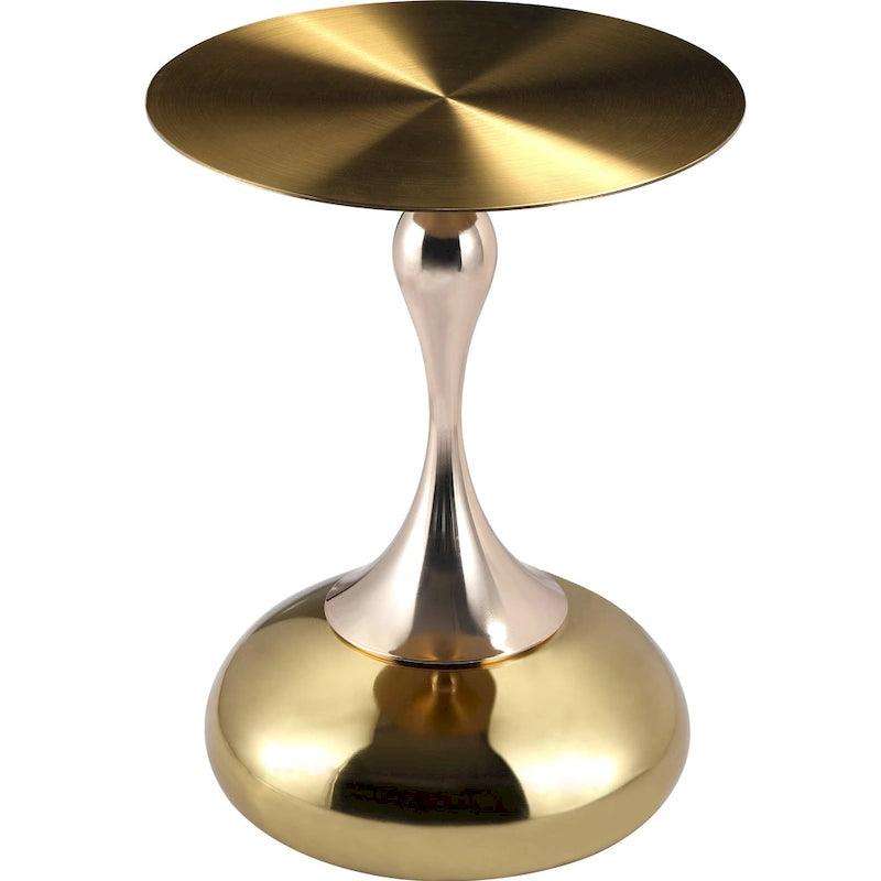 Table d'appoint ronde de 45 cm — Table basse en acier inoxydable doré avec base ronde