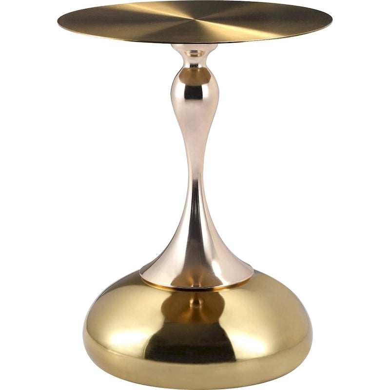 Table d'appoint ronde de 45 cm — Table basse en acier inoxydable doré avec base ronde