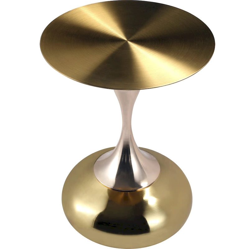 Table d'appoint ronde de 45 cm — Table basse en acier inoxydable doré avec base ronde